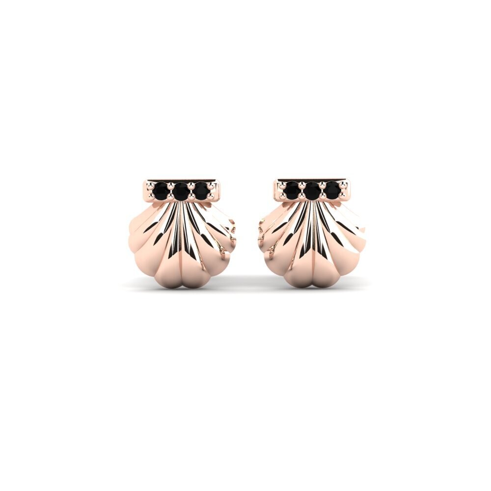9ct Rose Gold Black Diamond Women's Earring Harsashi