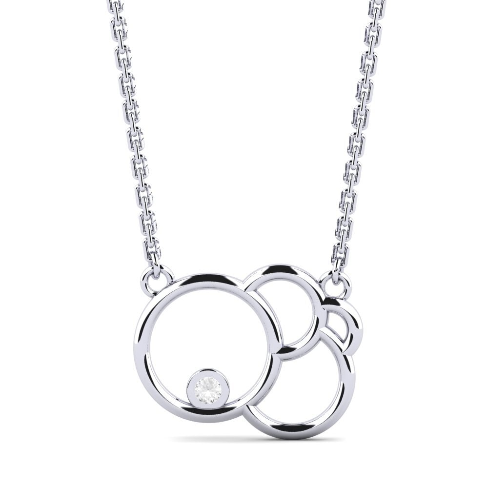 Plata 925 Zafiro blanco Collar de Mujer Harville