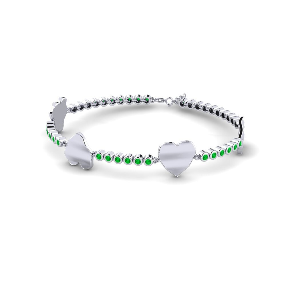 Platine 950 Émeraude Bracelet pour femme Hary