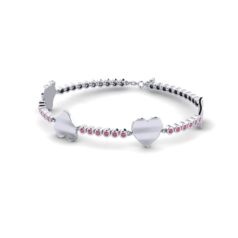 Platine 950 Grenat de Rhodolite Bracelet pour femme Hary