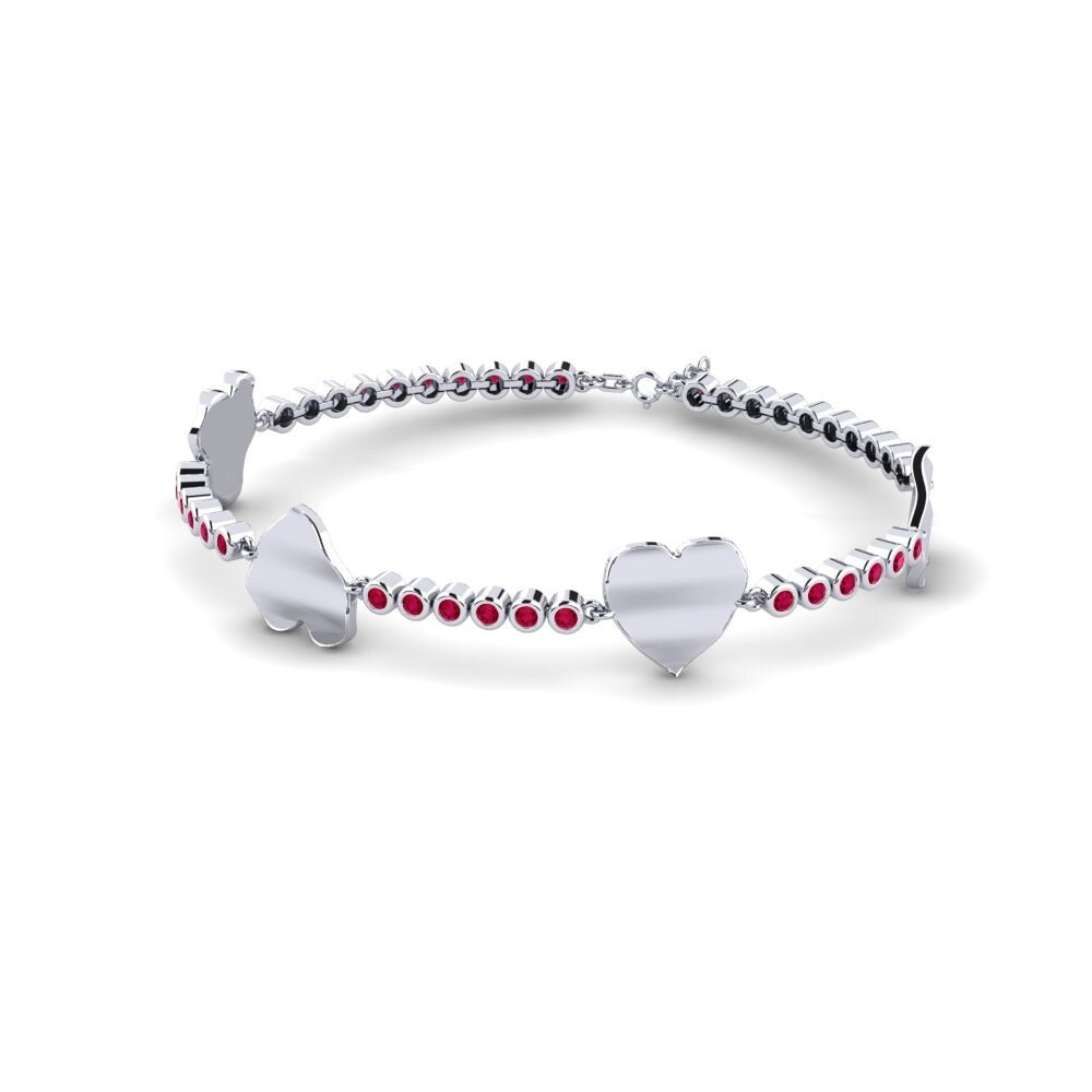 Platine 950 Rubis Bracelet pour femme Hary
