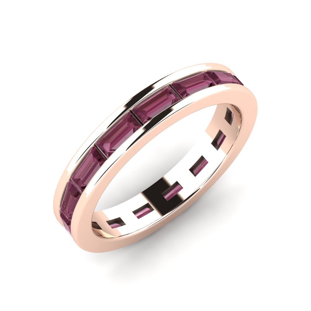 Or rose 14k Grenat de Rhodolite Bague Hassie