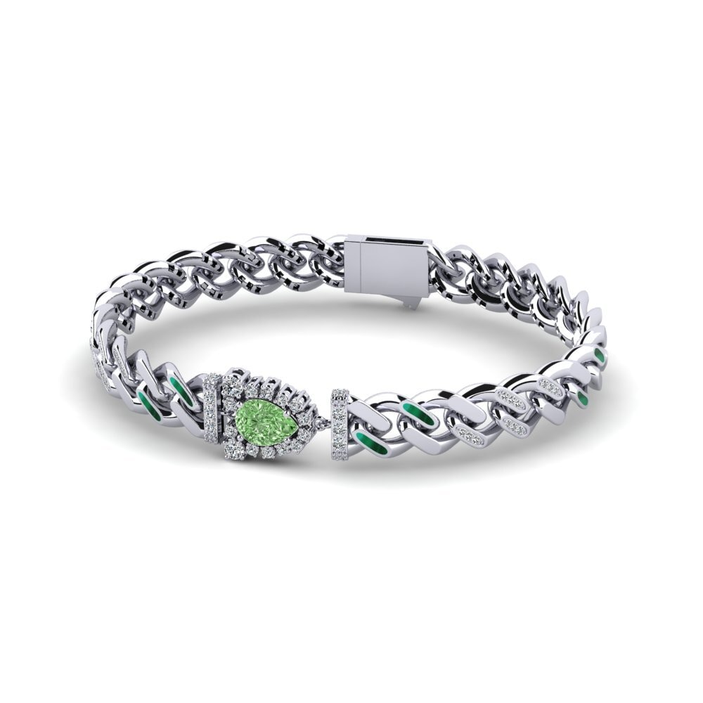 Pera Diamante verde Pulsera Hasteives
