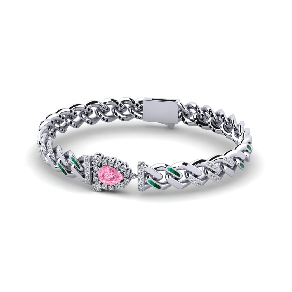 Pera Zafiro rosa Pulsera Hasteives