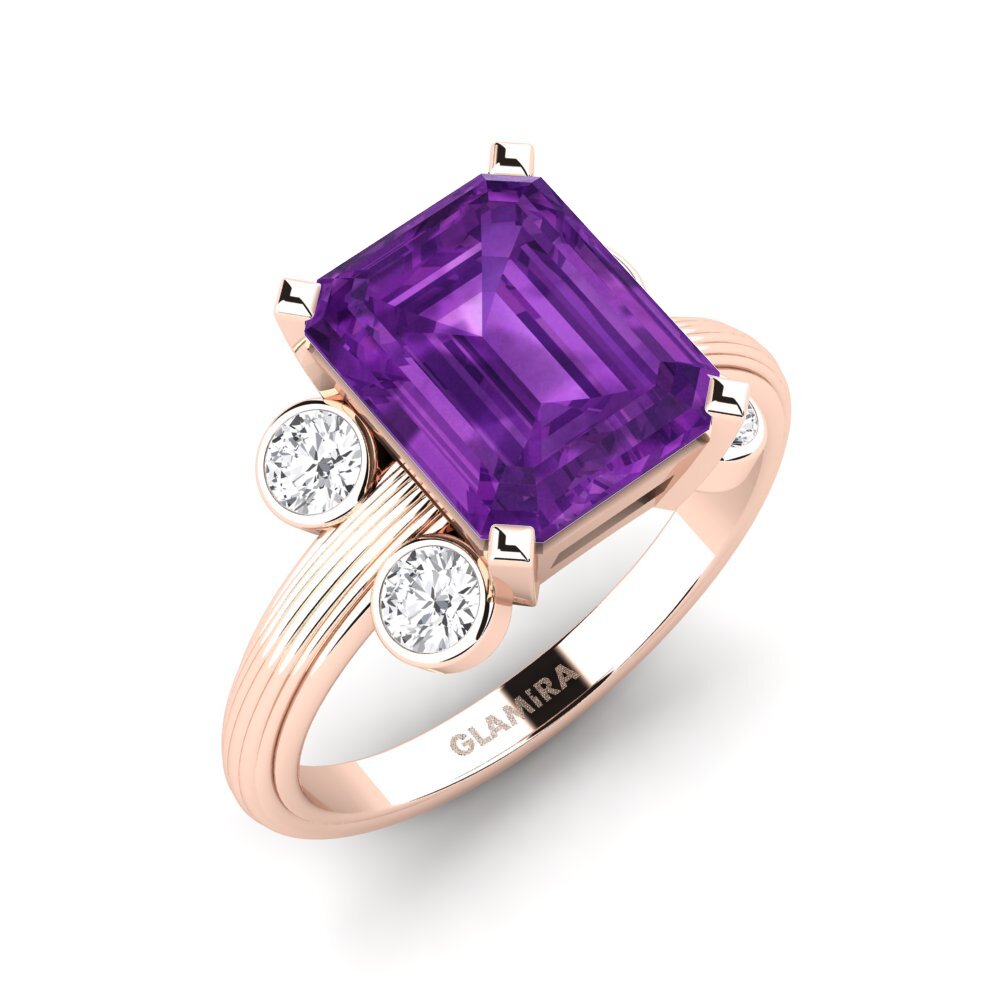 14k Rose Gold Amethyst Engagement Ring Hauer