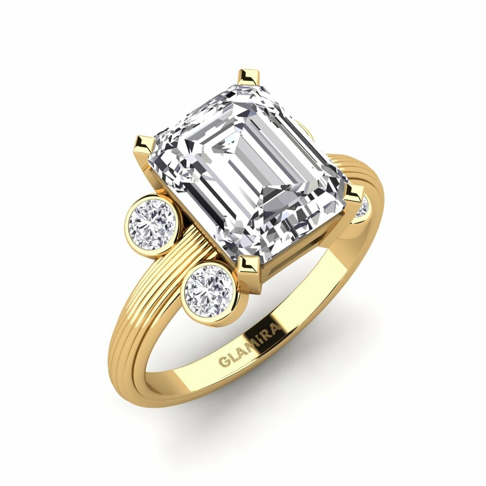 Design Solitaire 14k 黃色K金 訂婚戒指 Hauer