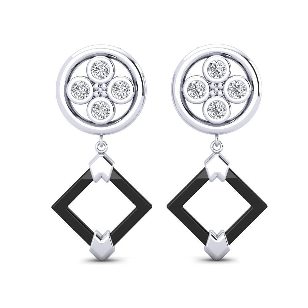 950 Palladium Diamond Women's Earring Haukr