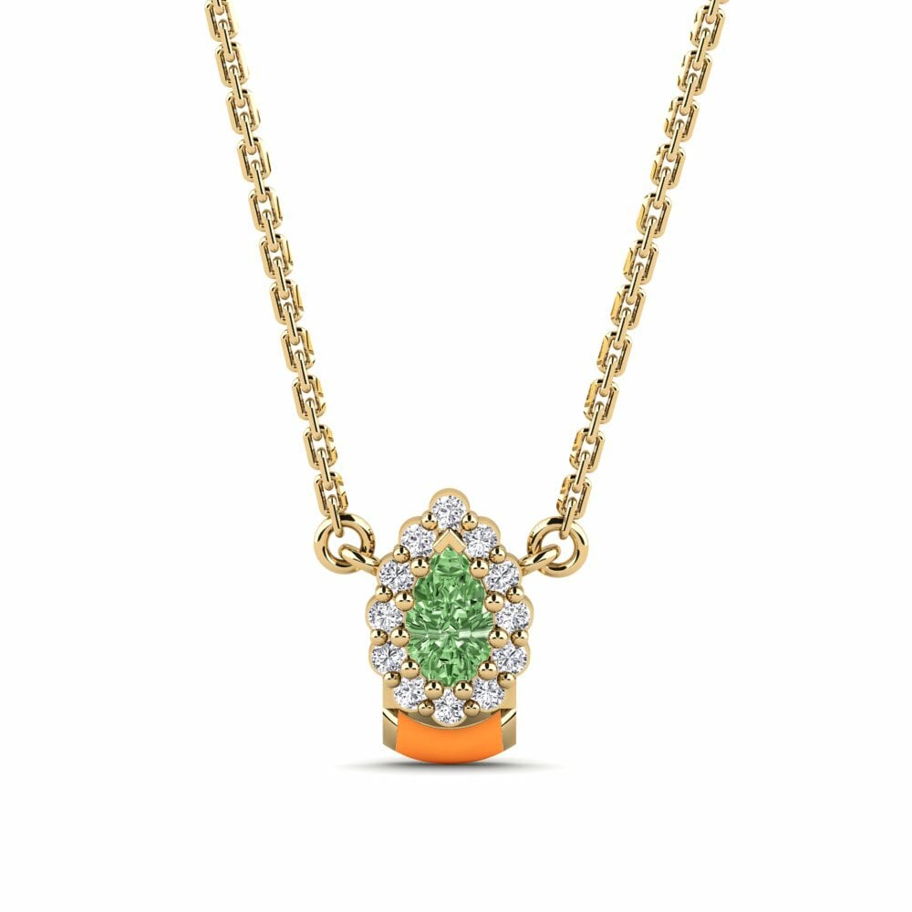 Vàng 18K Kim Cương Xanh Lá Cây Dây chuyền nữ Haxtun