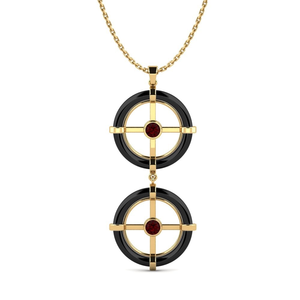 14ct Yellow Gold Garnet Women's Pendant Hayford