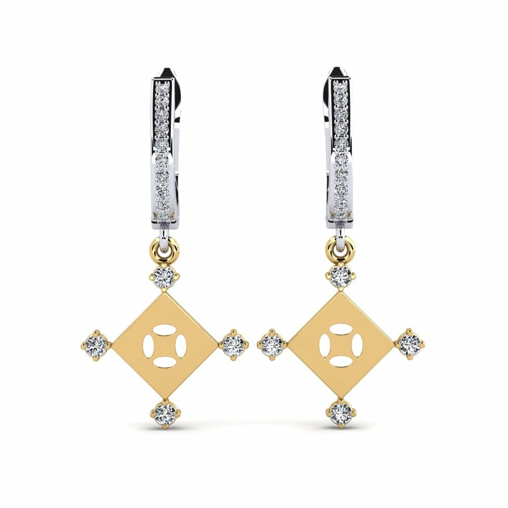 18k Oro Blanco & Amarillo Pendiente de mujer Haylenin