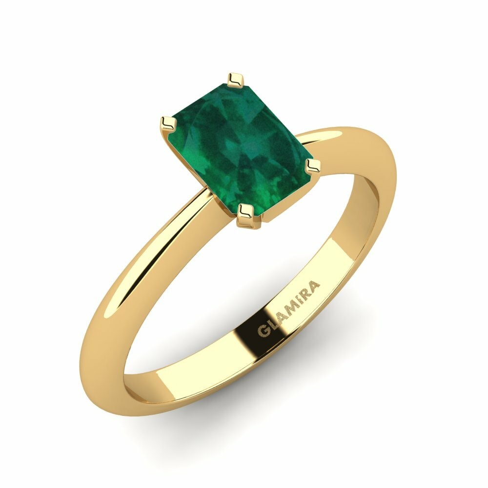 Classic Solitaire Engagement Rings Hayley 585 Yellow Gold Emerald