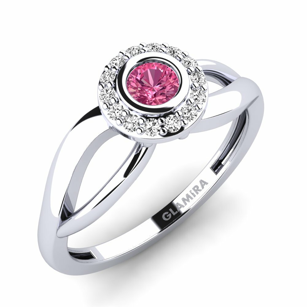 Turmalina rosa Anillo Healde
