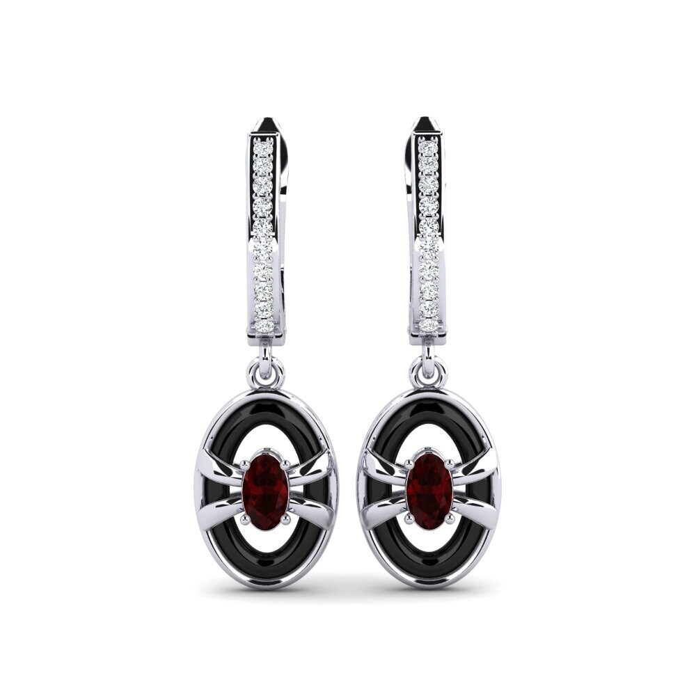 950 Platinum Garnet Women's Earring Hedvig