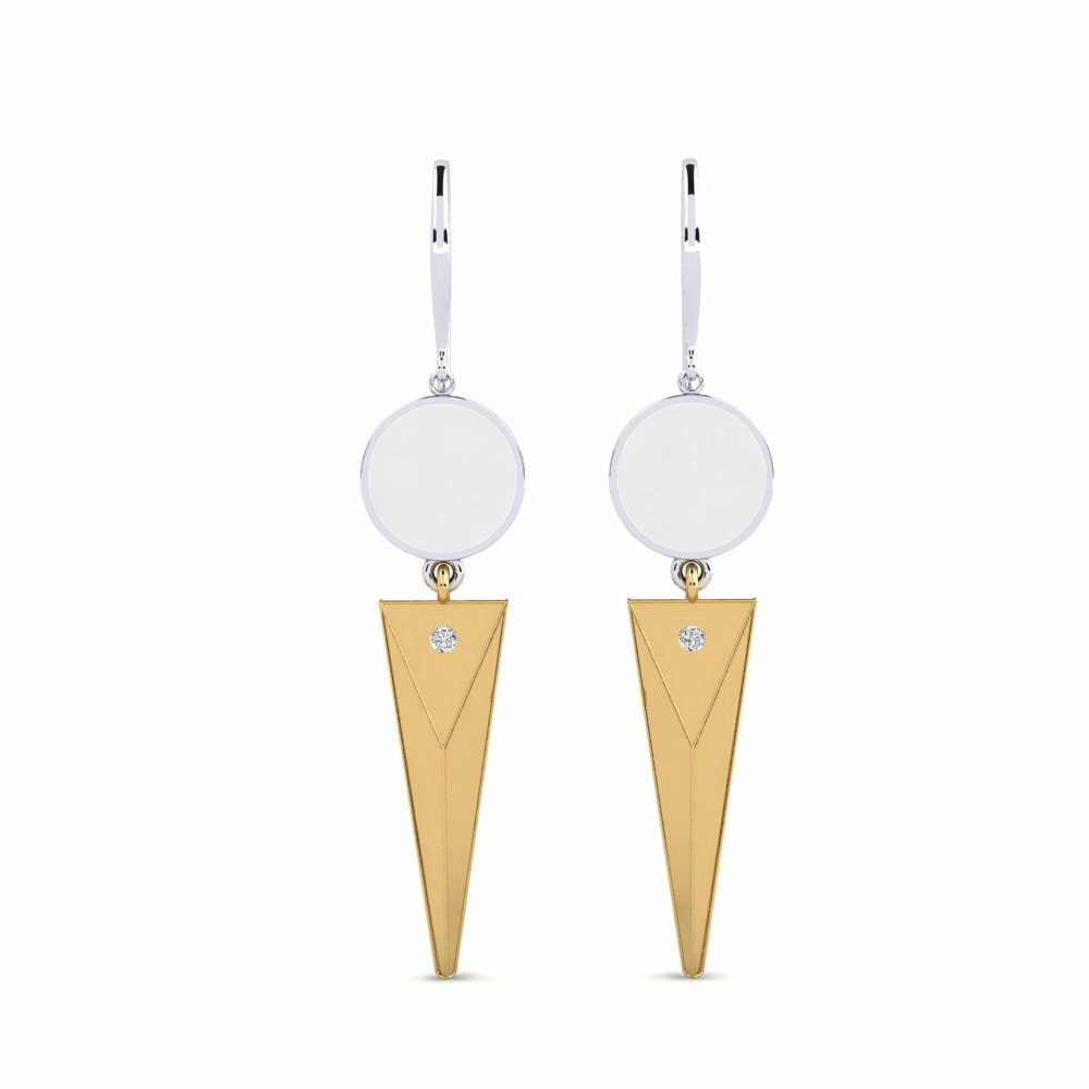 18k Oro Blanco & Amarillo Pendiente de mujer Hedwiga