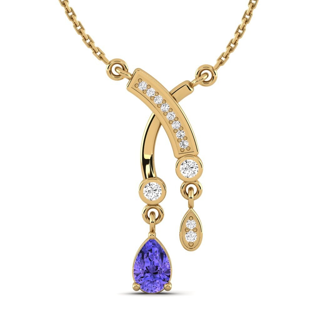 Gelbgold 585 Tansanit Damen halskette Hedyla