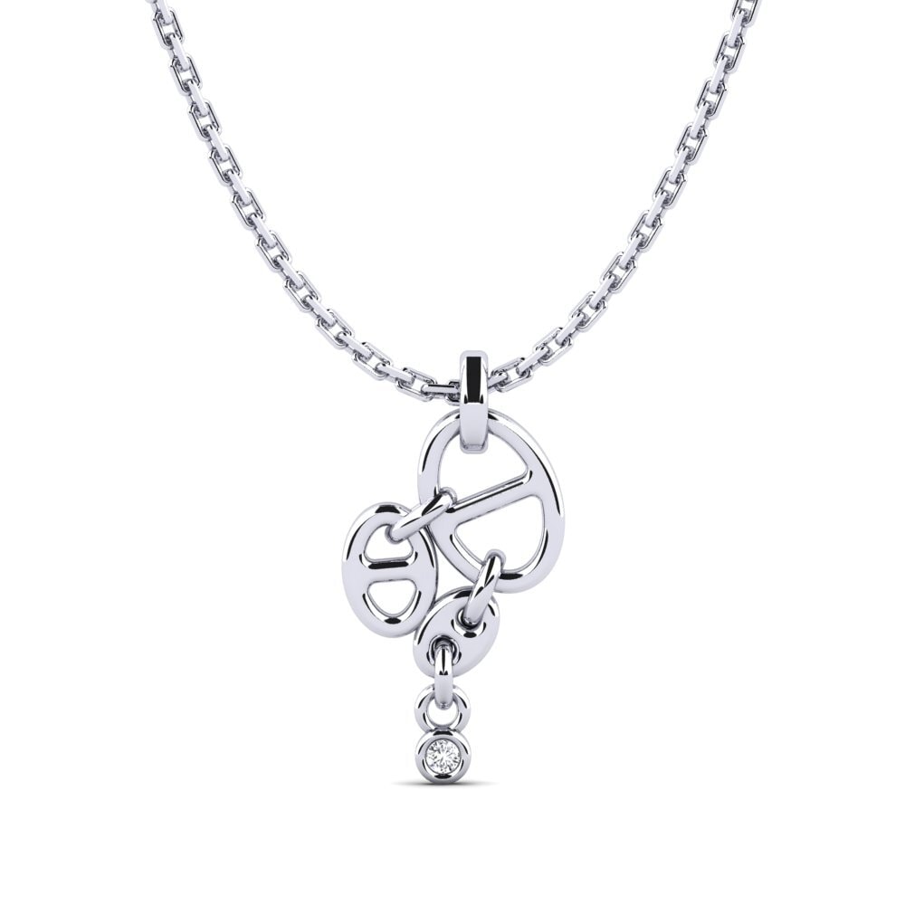 Plata 925 Diamante cultivado en laboratorio Colgante de Mujer Heft