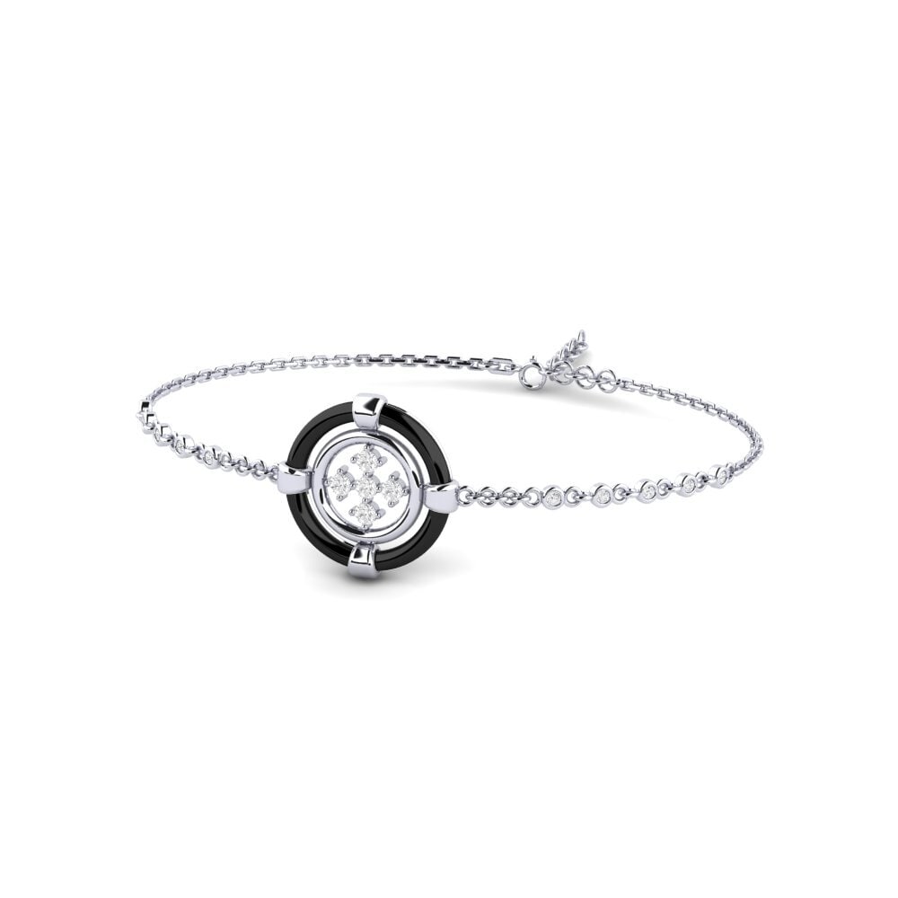 Paladio 950 Zafiro blanco Pulsera de Mujer Heirer