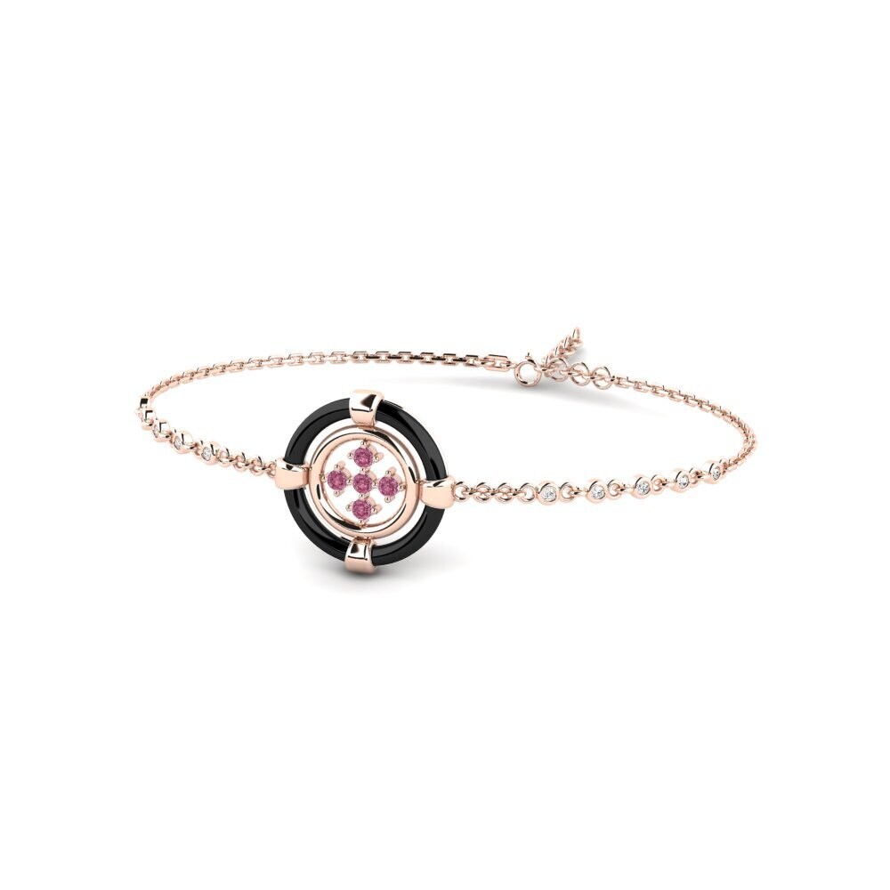 14K Rose Gold Rhodolite Garnet Bracelet Heirer