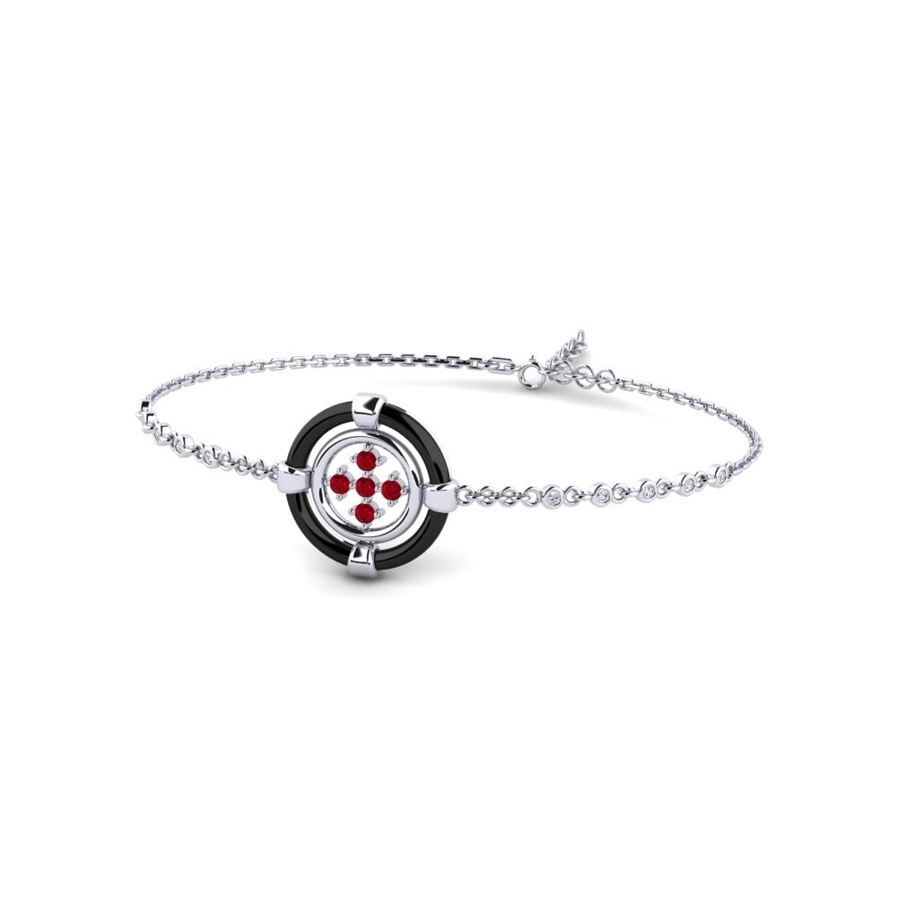 950 Palladium Red Zirconia Women's Bracelet Heirer