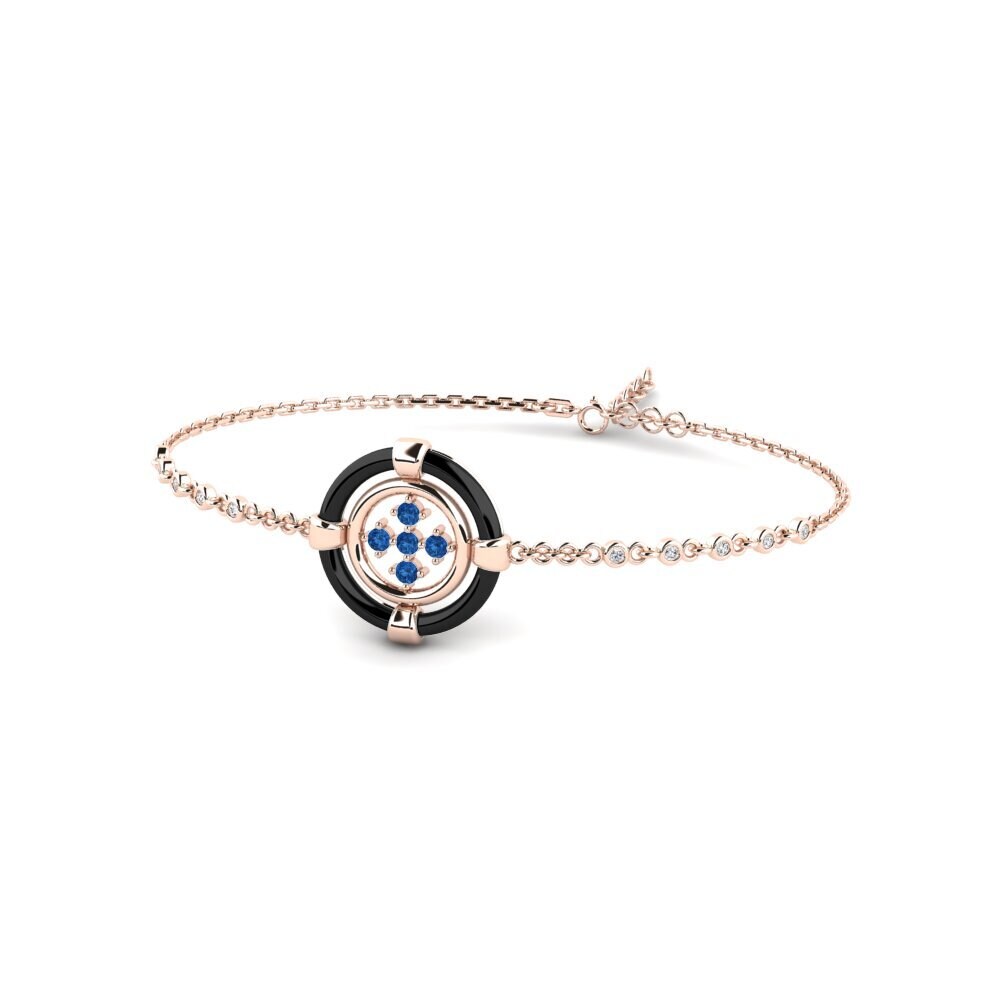 14K Rose Gold Dark Blue Zirconia Bracelet Heirer