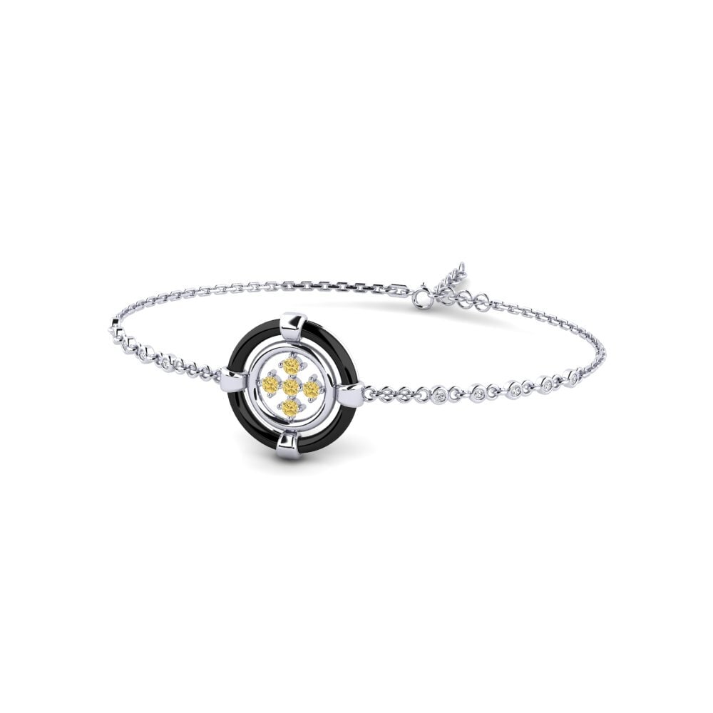 Plata 925 Diamante Amarillo Pulsera de Mujer Heirer