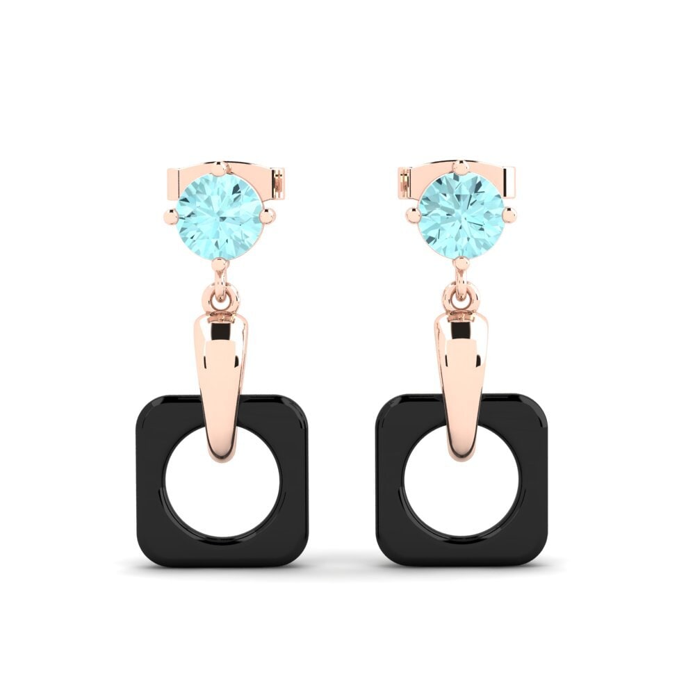14k Rose Gold Aquamarine Women's Earring Heisler