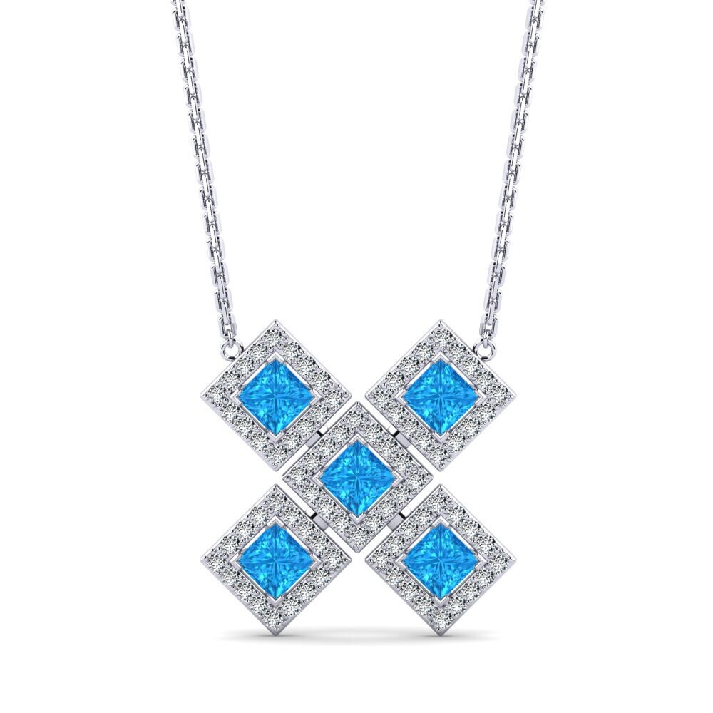 Princess Blue Topaz Women's Necklace Helen