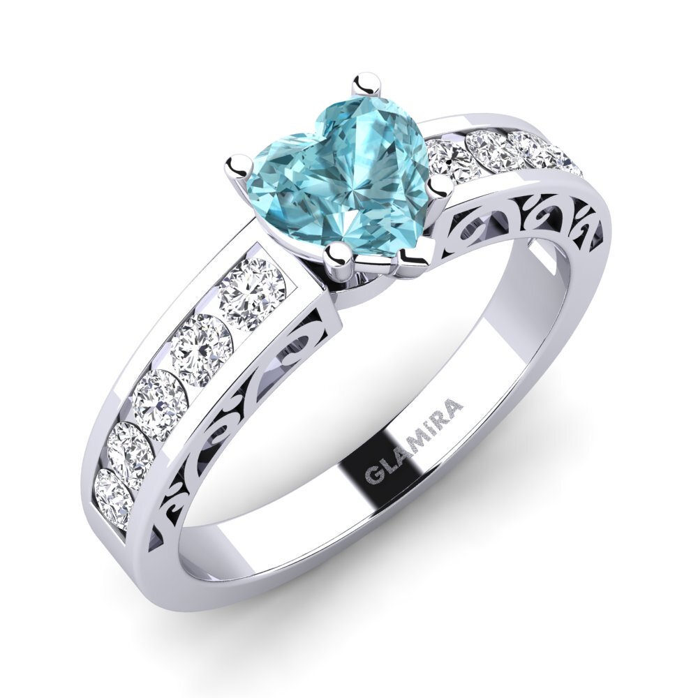 Blue Zircon Engagement Ring Helena