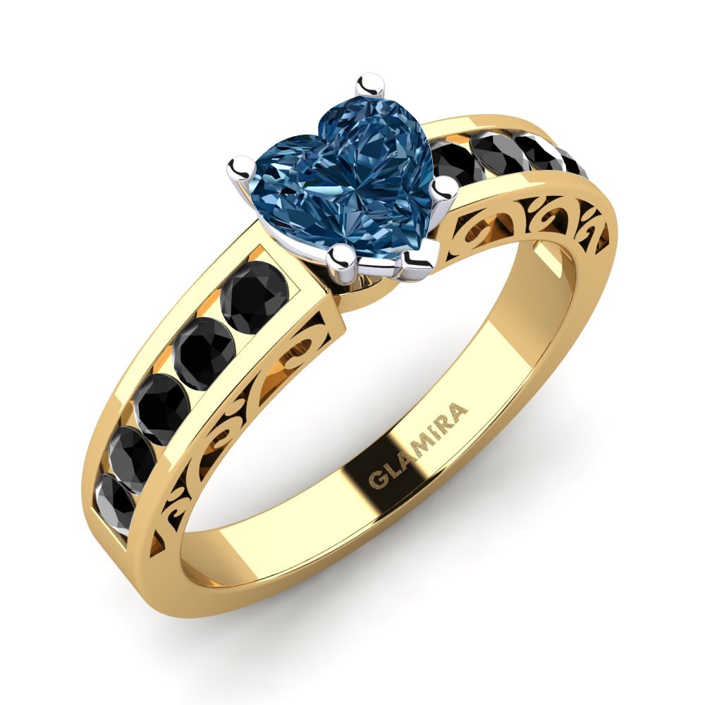 18k Oro Amarillo & Blanco Anillo de compromiso Helena