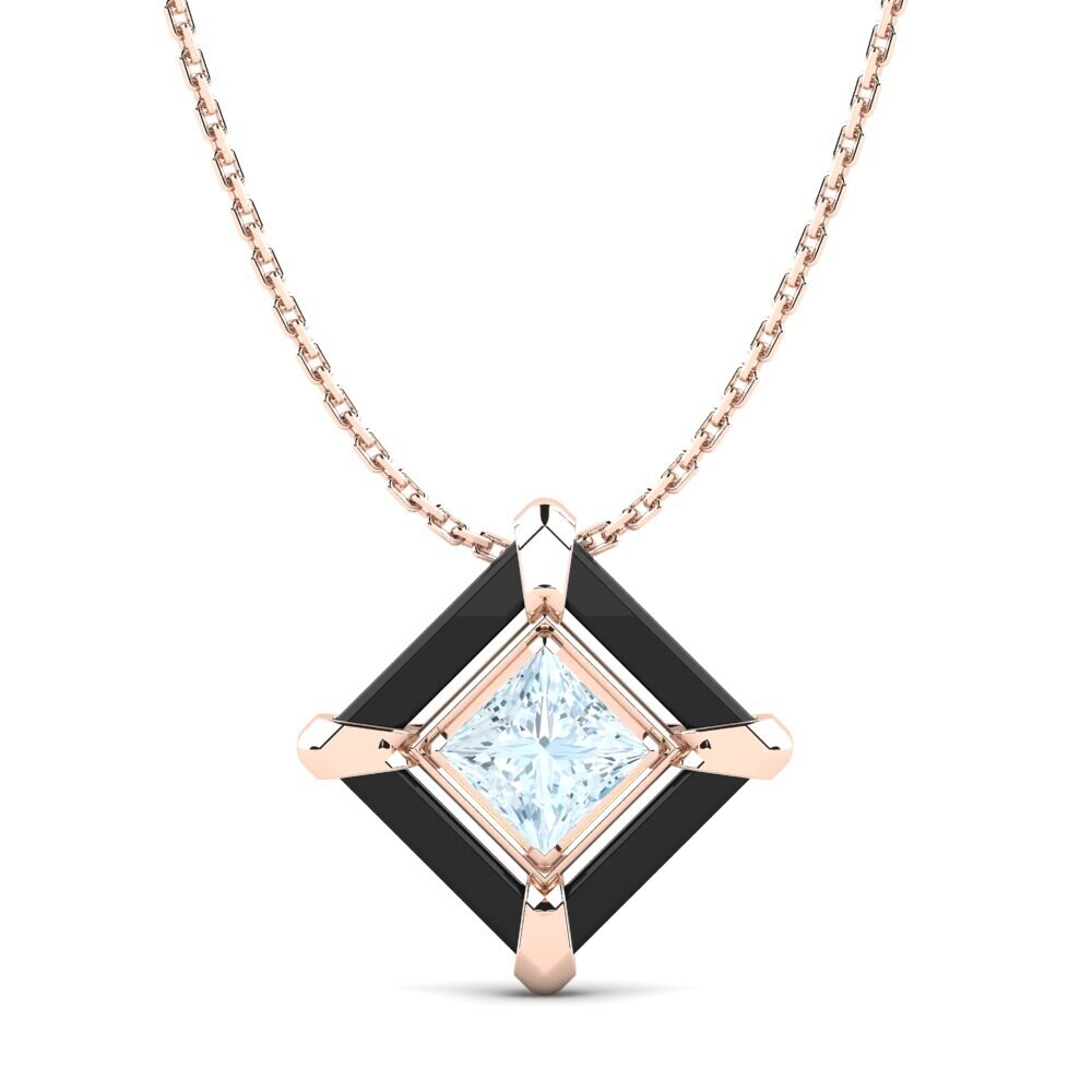 14k Rose Gold Aquamarine Women's Pendant Helget