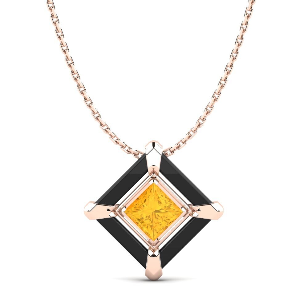 9k Rose Gold Citrine Women's Pendant Helget