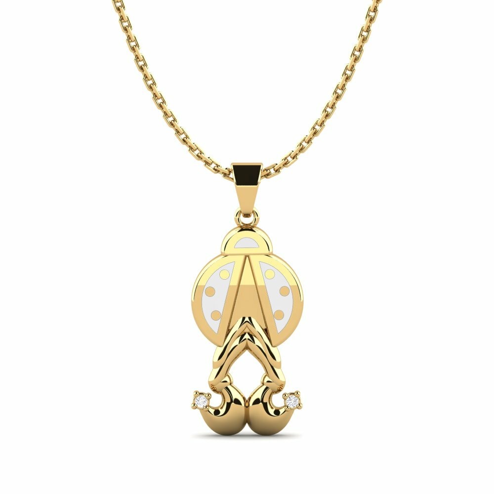 Vàng 9K Đá Sapphire Trắng Mặt dây chuyền nữ Hellas