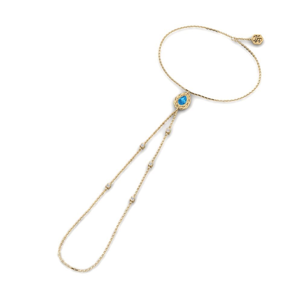 Topaze Bleue Bracelet de main Helsara