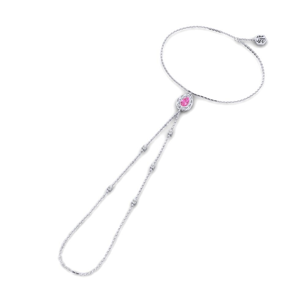Palladium 950 Topaze Rose Bracelet de main Helsara