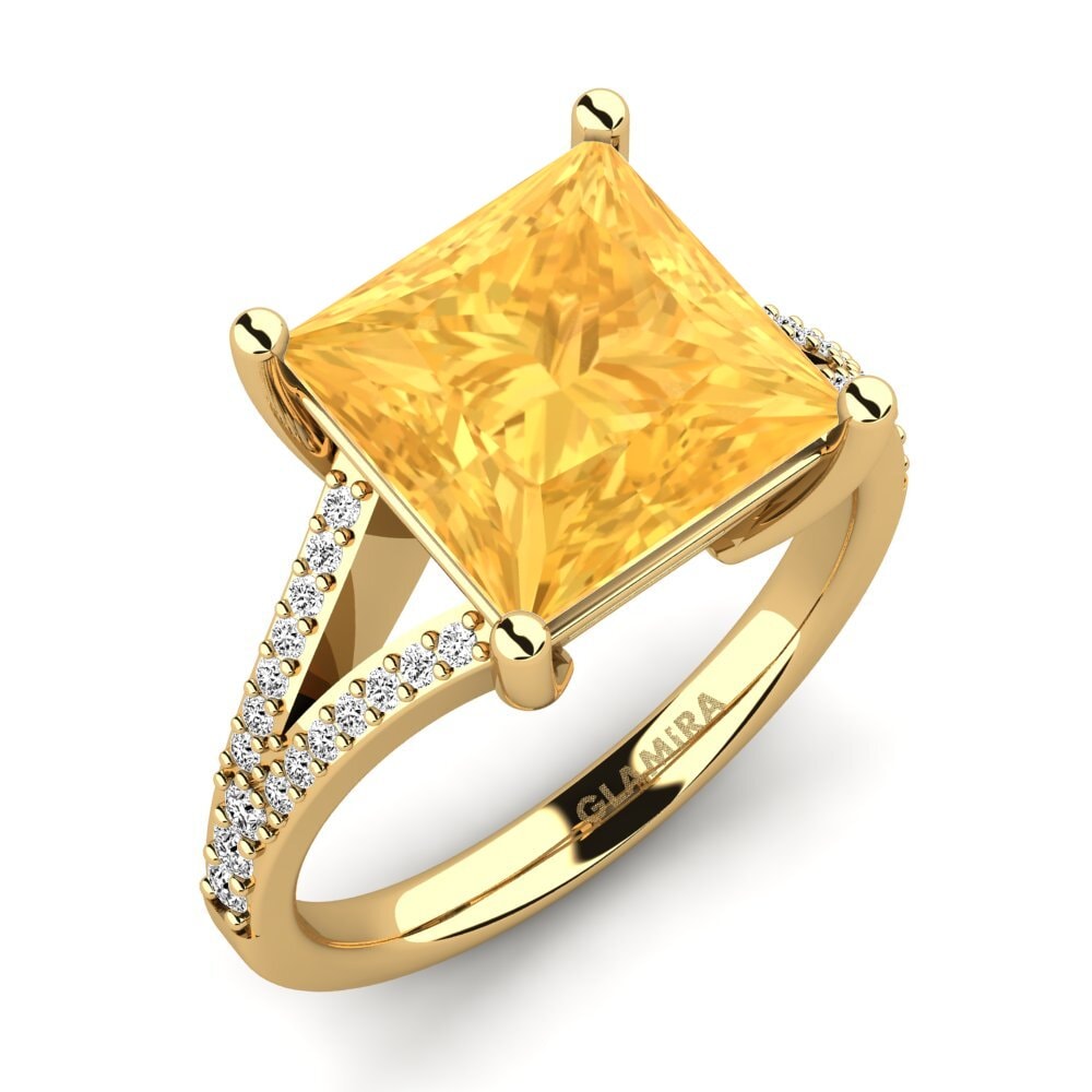 18k Oro Amarillo Citrino Anillo Hendrika