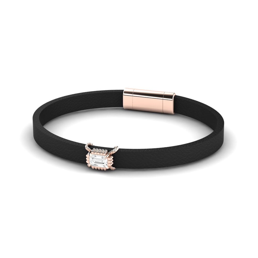 9K Rose Gold White sapphire Men's Bracelet Hendrix