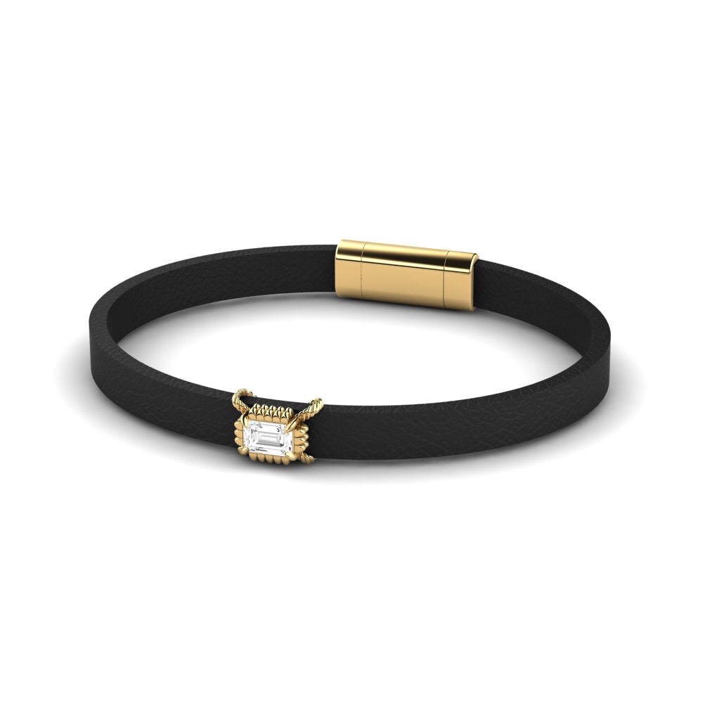 18ct Yellow Gold White sapphire Men's Bracelet Hendrix