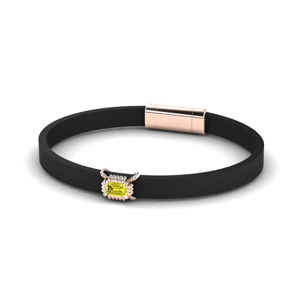 18ct Rose Gold Yellow Diamond Men's Bracelet Hendrix