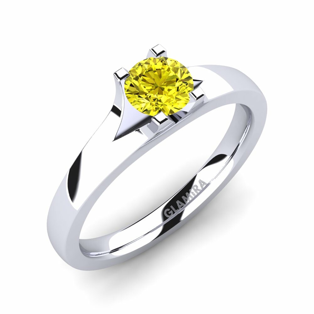 Anillo de compromiso Henrietta 0.5crt Diamante Amarillo