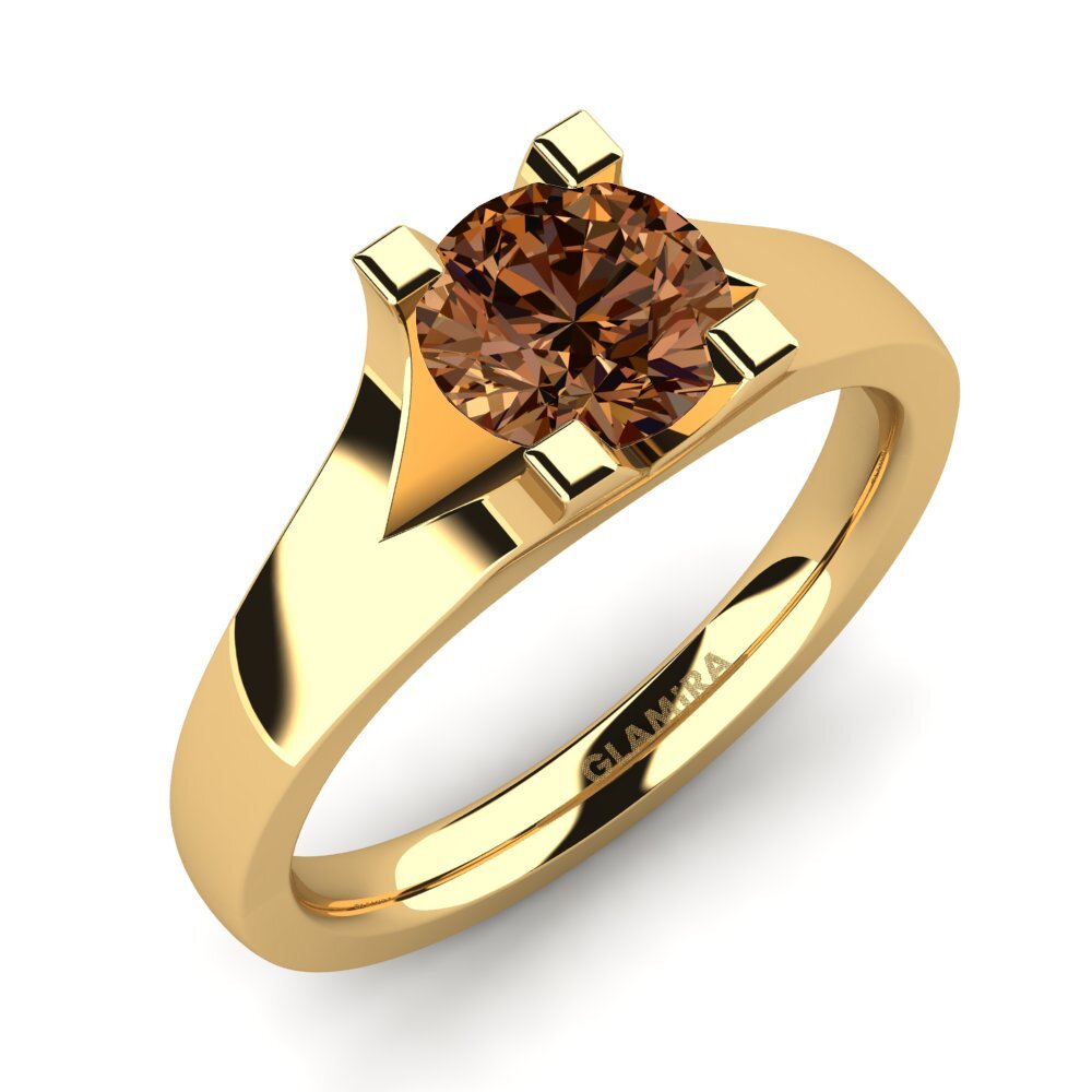 18k Oro Amarillo Anillo de compromiso Henrietta 1.0crt