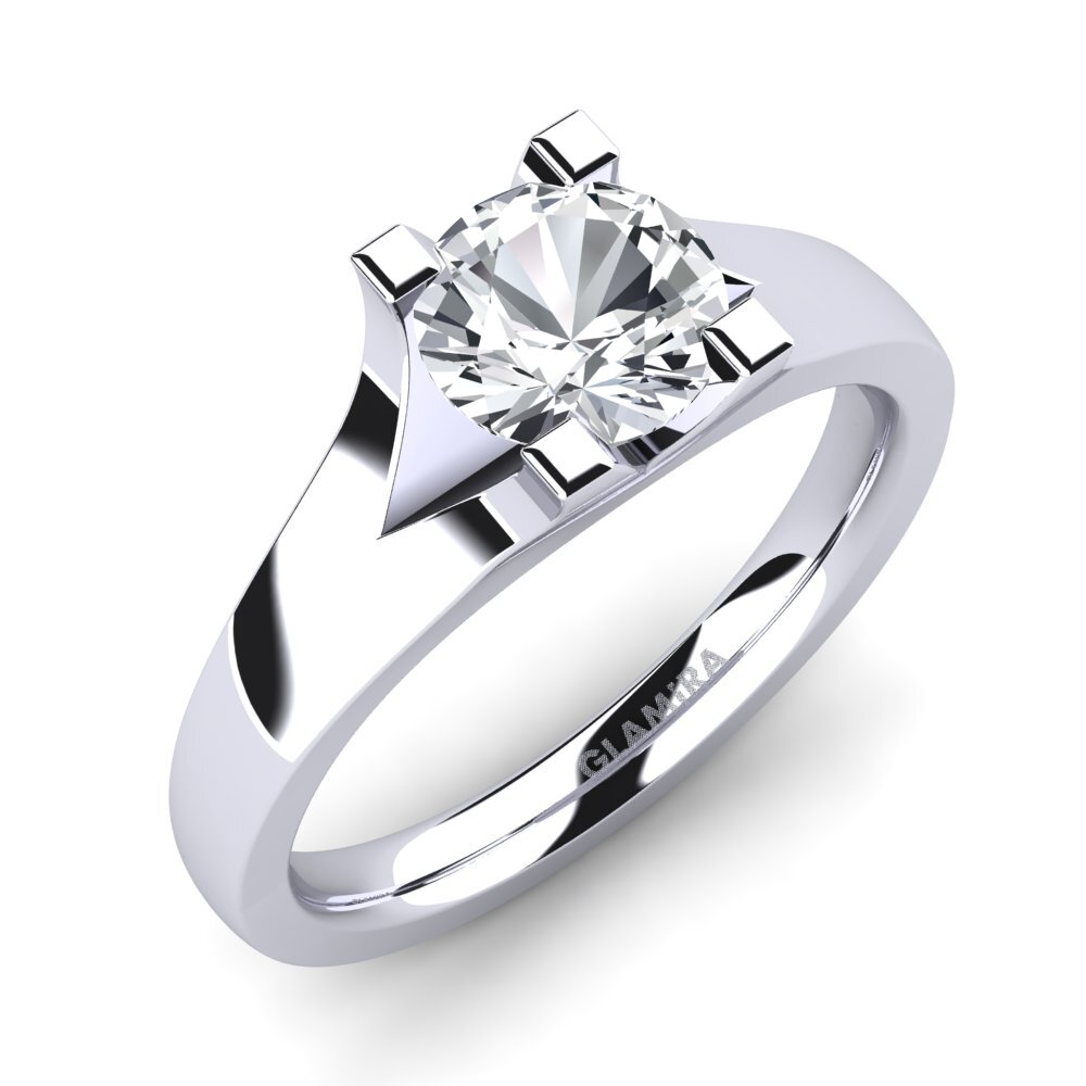 White Zircon Engagement Ring Henrietta 1.0crt