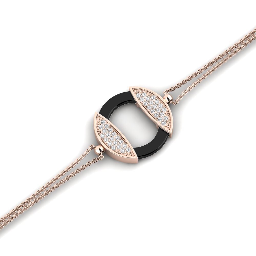 18k Oro Rosa Zafiro blanco Pulsera de Mujer Hepner