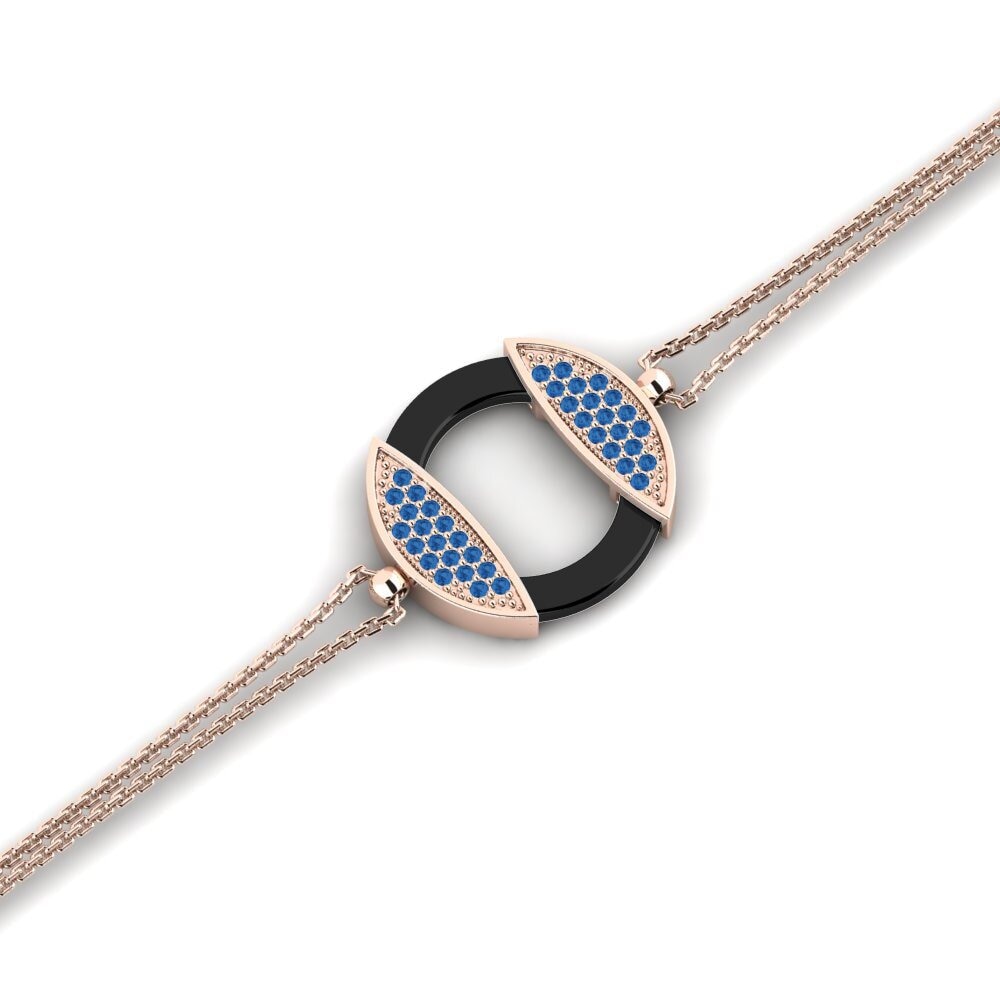14K Rose Gold Dark Blue Zirconia Bracelet Hepner