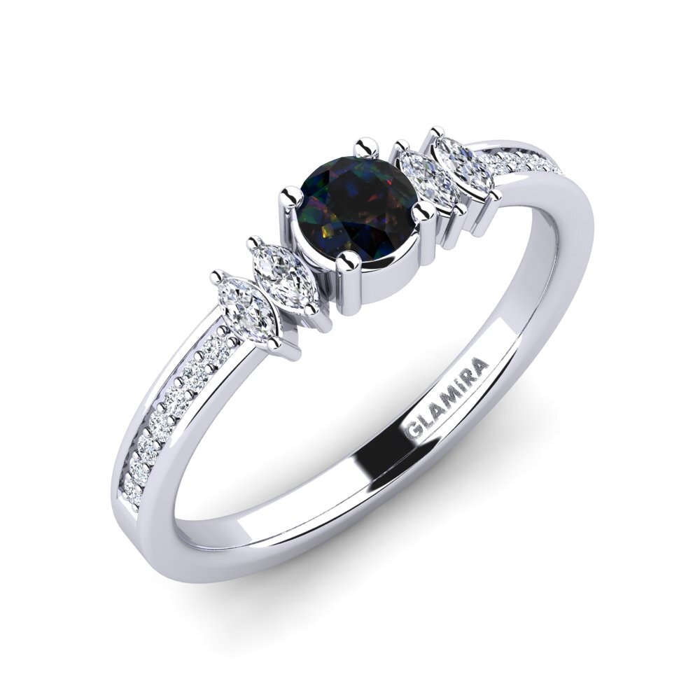 Black Opal Engagement Ring Hepsy