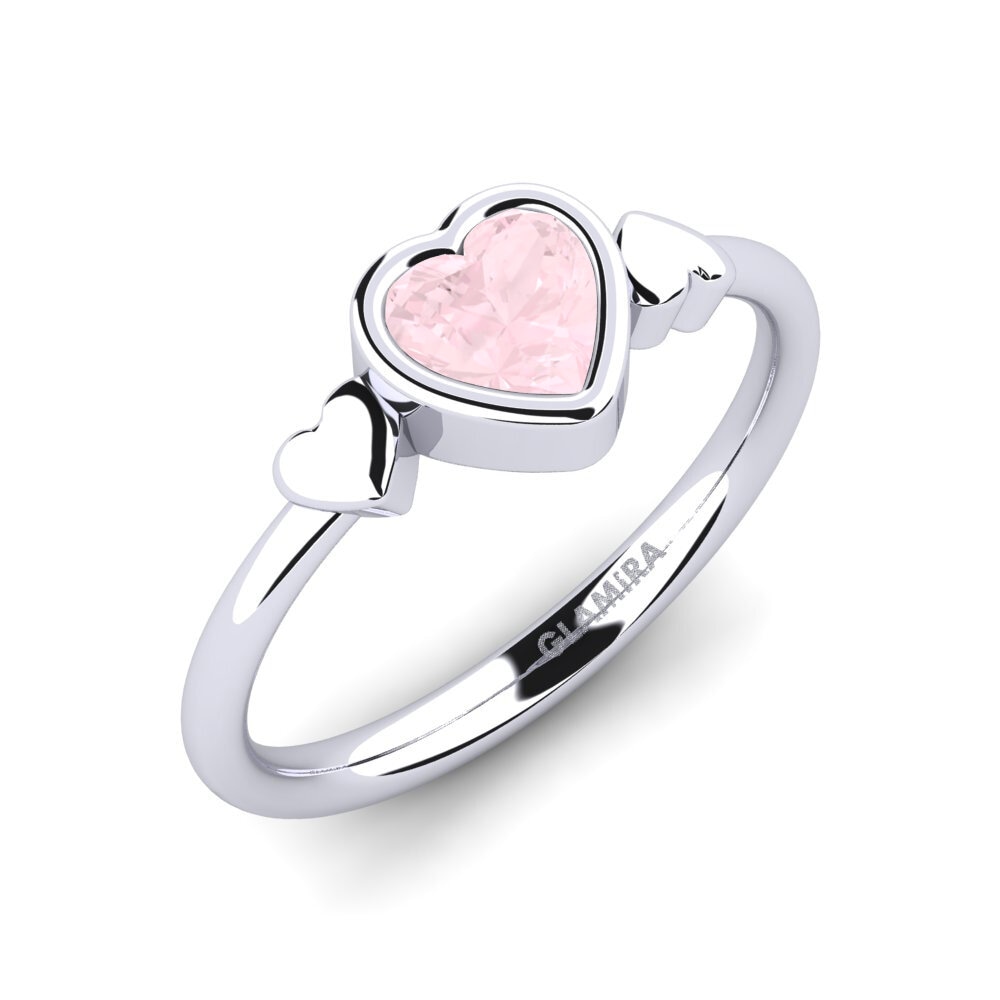 Rose Quartz Engagement Ring Hepto