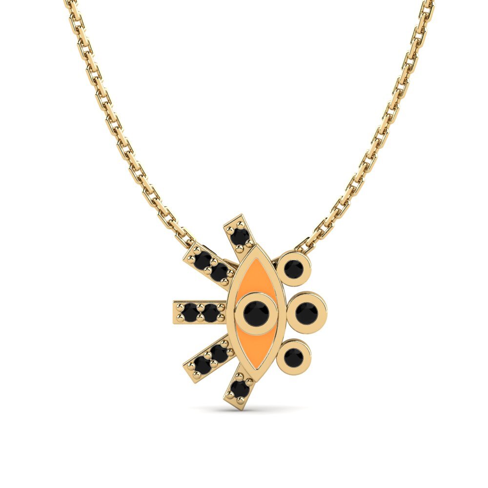Diamante Negro Colgante de Mujer Herainen
