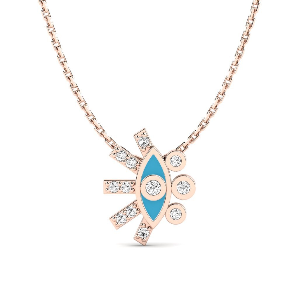 14k Oro Rosa Moissanita Colgante de Mujer Herainen