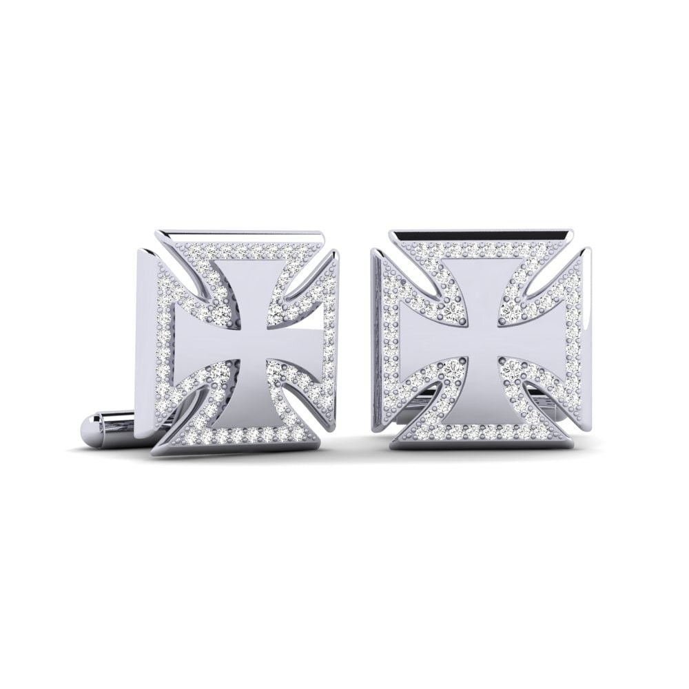 585 Hvidguld Moissanite Manchetknap Herakleios