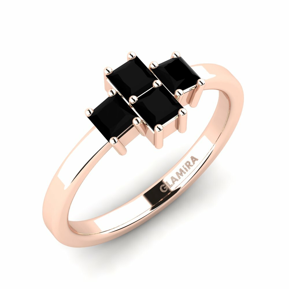 9k Rose Gold Black Onyx Ring Heraklion