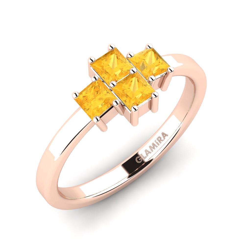 9k Rose Gold Citrine Ring Heraklion